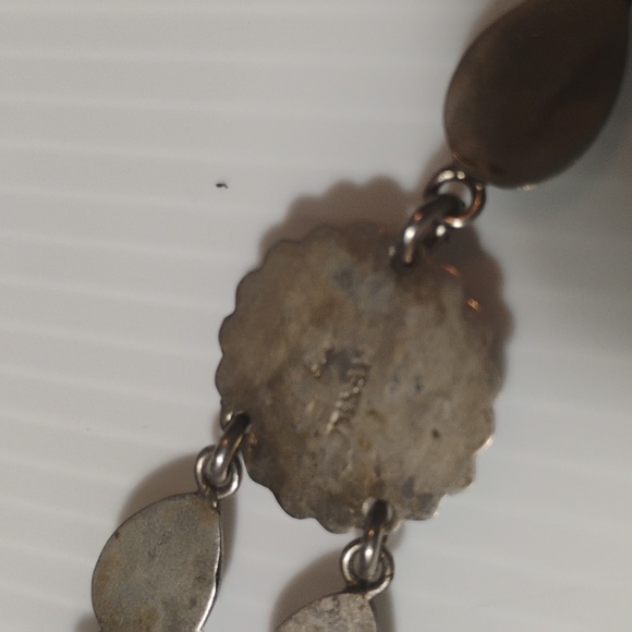 Vintage Mexico Turquoise And Inlaid Stone Silver Bracelet RARE - Picture 8 of 10